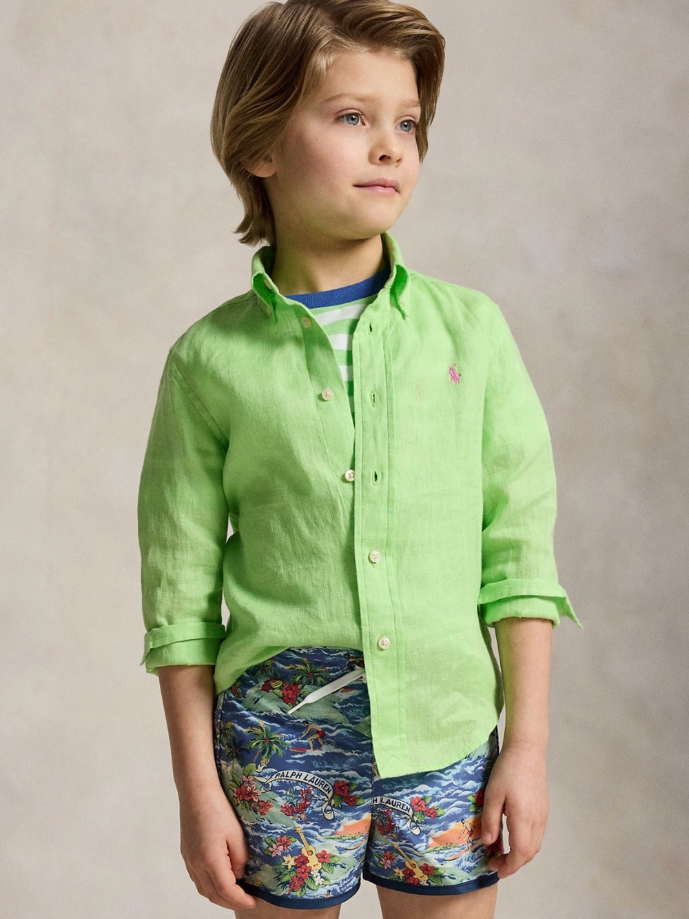 Ralph Lauren Lime Green Button-Down Shirt